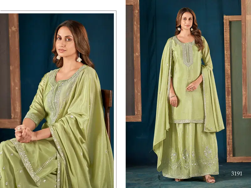 3188 To 3191 By Ladies Flavour Chinon Readymade Suits Exporters In India